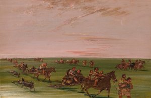 Band of Sioux Moving Camp - George Catlin