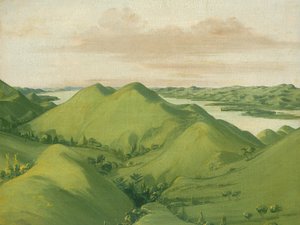 De magnifiques falaises herbeuses, à 110 miles au-dessus de St. Louis - George Catlin