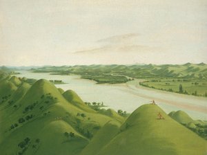 Magnifiques falaises de prairie au-dessus des Poncas, à 1050 miles au-dessus de St. Louis - George Catlin