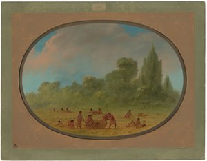 Indiens Caddoe Récoltant des Fraises Sauvages - George Catlin
