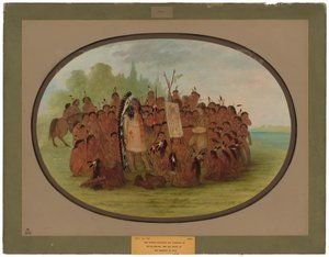 Catlin peignant le portrait de Mah-to-toh-pa - Mandan - George Catlin