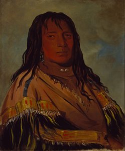Chá-tee-wah-née-che, No Heart, chef de la bande Wah-ne-watch-to-nee-nah - George Catlin