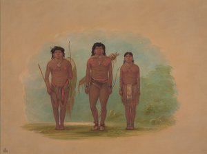 Chef Chaco, sa femme et un guerrier, 1854-1869 - George Catlin