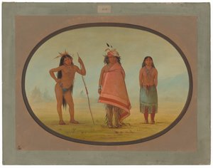 Chef Cochimtee, sa femme et un guerrier - George Catlin