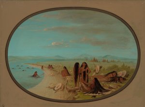 Guerriers Crow se baignant, 1861-1869 - George Catlin