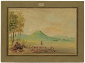 Expédition installée dans une prairie du Texas. Avril 1686 - George Catlin