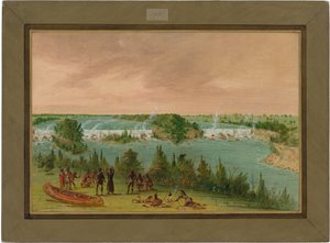 Le père Hennepin et ses compagnons aux chutes de Saint-Antoine. 1er mai 1680 - George Catlin