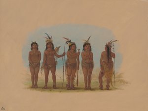 Cinq Indiens Caribbe - George Catlin