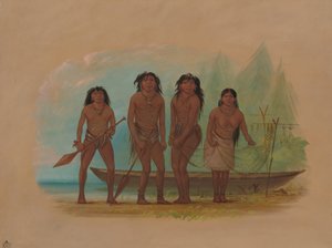 Quatre Indiens fuégiens - George Catlin