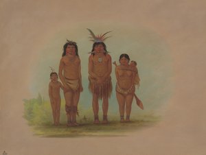 Quatre Indiens Sepibo - George Catlin