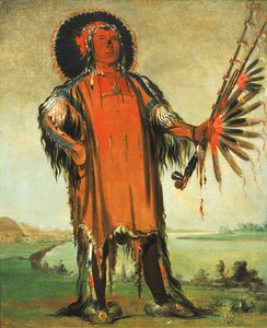 Ha-na-tá-nu-maúk, Chef Loup, Chef de la tribu - George Catlin