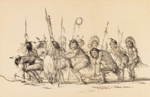 Indiens en cercle, dansant--no. 30 - George Catlin