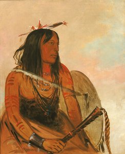 Ish-a-ró-yeh, celui qui porte un loup, un brave distingué - George Catlin