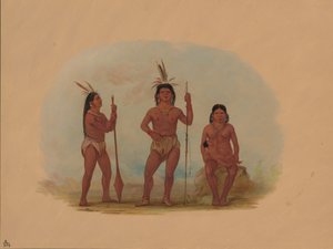 Chef Klahoquaht, sa femme et son fils - George Catlin