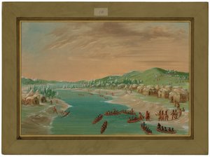 La Salle et son groupe arrivent au village des Illinois. 1er janvier 1680