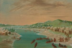 La Salle et son groupe arrivent au village des Illinois. 1er janvier 1680