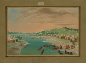 La Salle et son groupe arrivent au village des Illinois, 1er janvier 1680, 1847-48