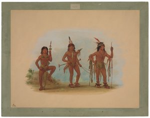 Homme-médecine Lengua avec deux guerriers - George Catlin