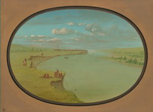 Village Mandan - Vue lointaine, 1861-1869 - George Catlin