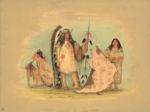 Chef de guerre Mandan avec sa femme préférée, 1861-1869 - George Catlin