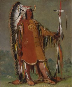 Máh-to-tóh-pa, Quatre Ours, deuxième chef, en tenue complète, 1832