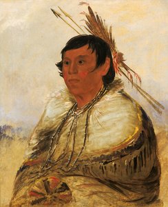Ni-a-có-mo, Fixe avec le pied, un brave, 1830 - George Catlin