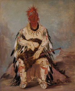 No-wáy-ke-súg-gah, Celui qui frappe deux à la fois, un brave - George Catlin