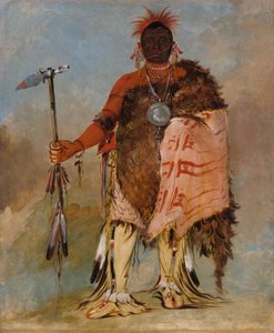 Om-pah-tón-ga, Big Elk, un guerrier célèbre - George Catlin