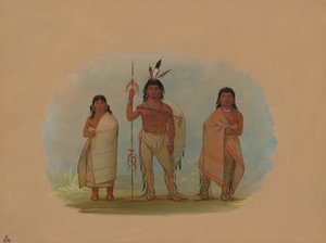 Chef Ottowa, sa femme et un guerrier, 1861-1869 - George Catlin