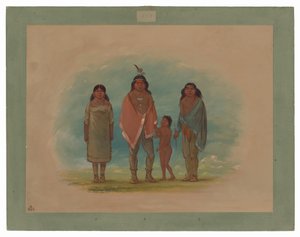 Chef Patagon, son frère et sa fille - George Catlin
