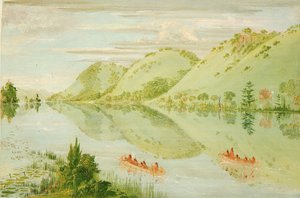 Picturesque Bluffs above Prairie du Chien - George Catlin
