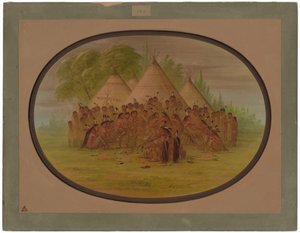 Danse de la pipe - Assinneboine - George Catlin