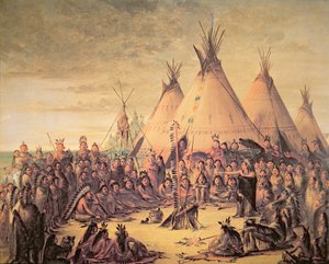 Conseil des Indiens Sioux - George Catlin