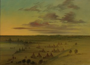 Village Sioux - Lac du Cygne - George Catlin