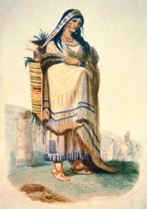 Mère Sioux avec bébé dans un porte-bébé - George Catlin