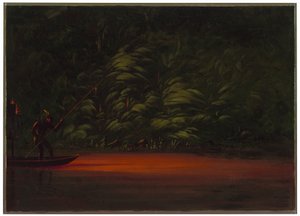 Pêche au harpon à la lueur des torches sur l