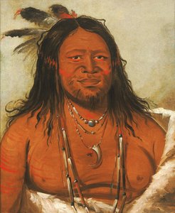 Ta-wáh-que-nah, montagne de rochers, deuxième chef de la tribu - George Catlin