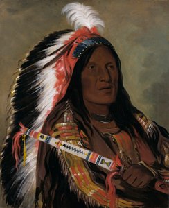 Táh-téck-a-da-háir, Steep Wind, un brave de la Bad Arrow Points Band - George Catlin