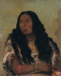 Tchón-su-móns-ka, Banc de sable, épouse du commerçant François Chardon - George Catlin