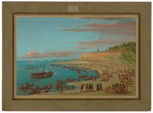 Le Griffin entrant dans le port de Mackinaw. 27 août 1679 - George Catlin