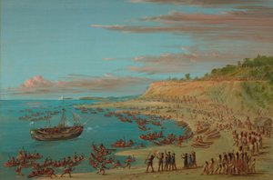 Le Griffin entrant dans le port de Mackinaw, 27 août 1679 - George Catlin