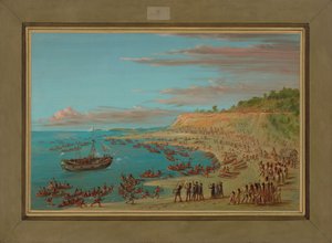 Le Griffon entrant dans le port de Mackinaw, 27 août 1679, 1847-48 - George Catlin