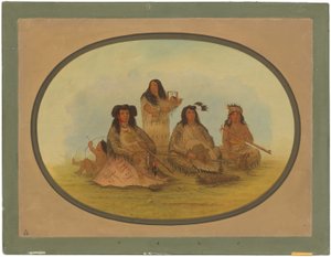 Le chef Sioux avec plusieurs Indiens - George Catlin