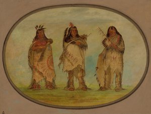 Trois guerriers distingués de la tribu Sioux, 1861 - George Catlin
