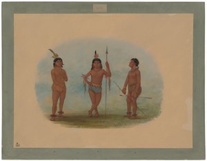 Trois jeunes hommes Tobos - George Catlin