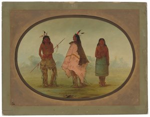 Deux Guerriers Apache et une Femme