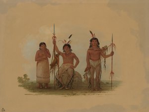Deux guerriers Arapaho et une femme, 1861-1869 - George Catlin