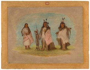 Deux Guerriers Blackfoot et une Femme
