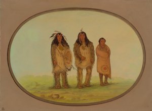Deux guerriers Nezperce et un garçon - George Catlin