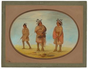 Deux guerriers Weeah et une femme - George Catlin